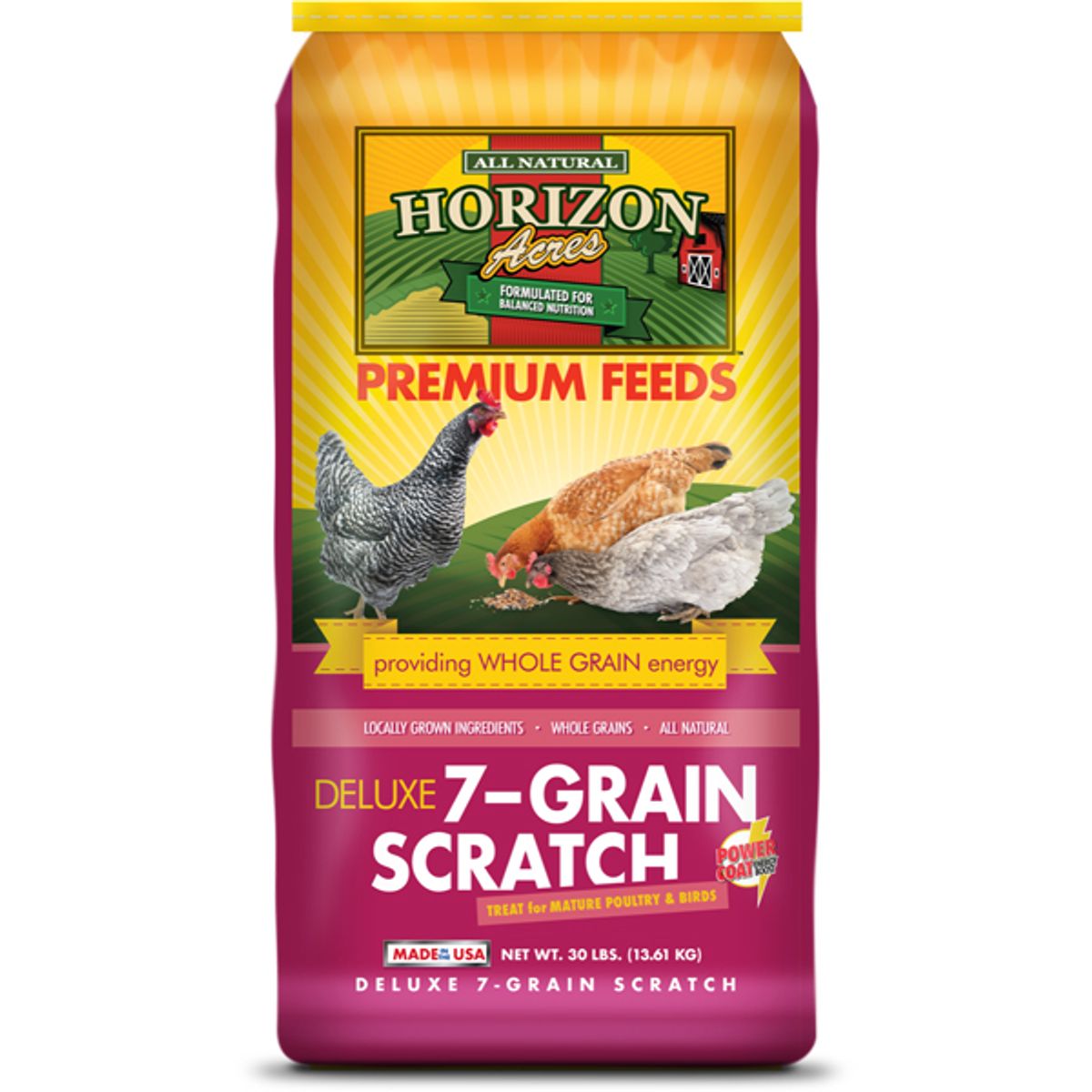 Horizon Acres Deluxe 7-Grain Scratch Premium Poultry Feed, 30 lb