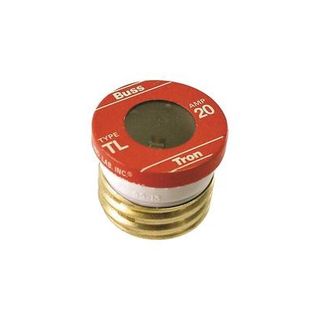 Bussmann BP/TL-20 Time-Delay Plug Fuse, 20 A, 125 V, 10 kA