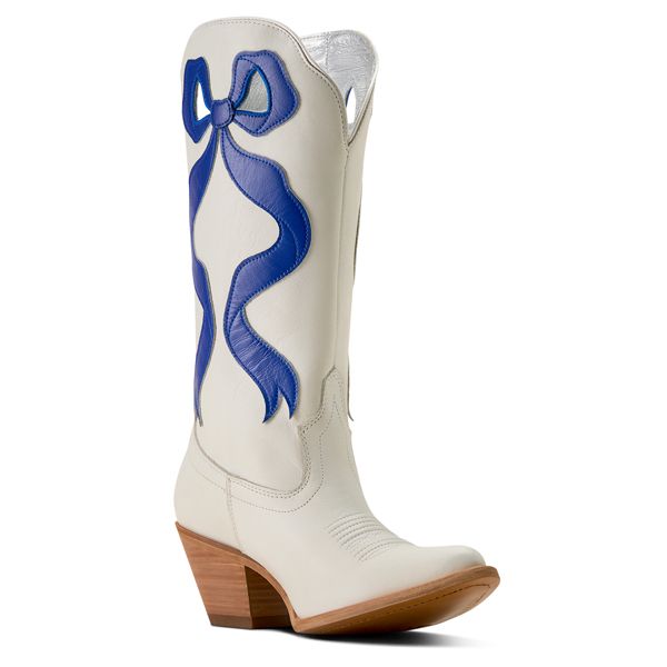Women's Beaux J Toe Western Boot - Ivory Pearl and Blue | Buchheit