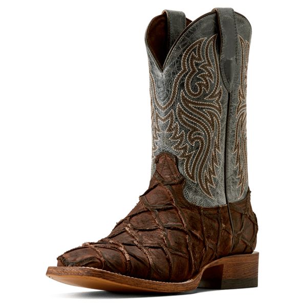 Riverside Wide Square Toe Cowboy Boot - Chocolate Bass Print