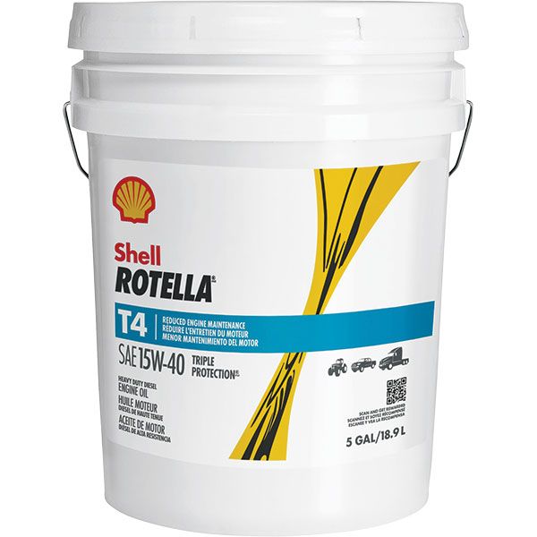 Shell Rotella T4 Triple Protection 15W-40 Diesel Motor Oil - 5