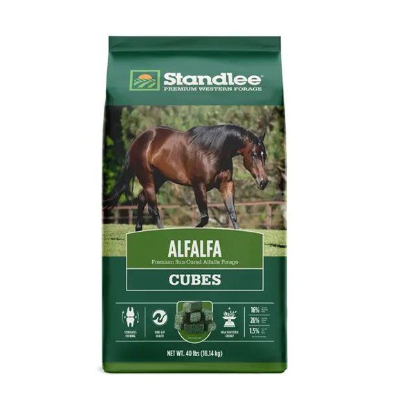 Standlee Alfalfa Cubes – 40 lb. High-Fiber Forage for Livestock